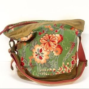Lucky Brand | Rare Canvas & Suede Floral Crossbody
